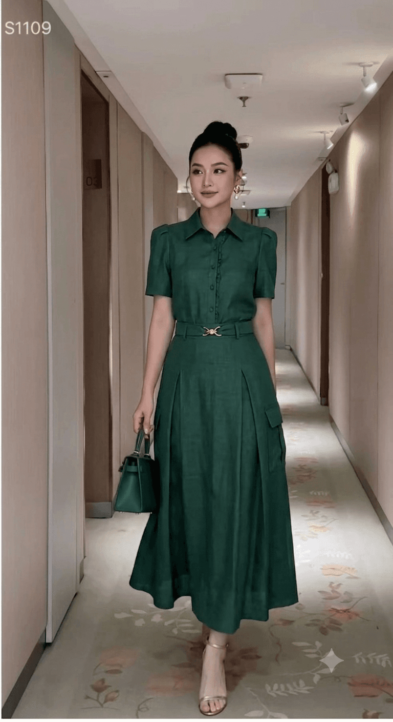 Hình ảnh Đầm xanh ngọc bích thanh lịch